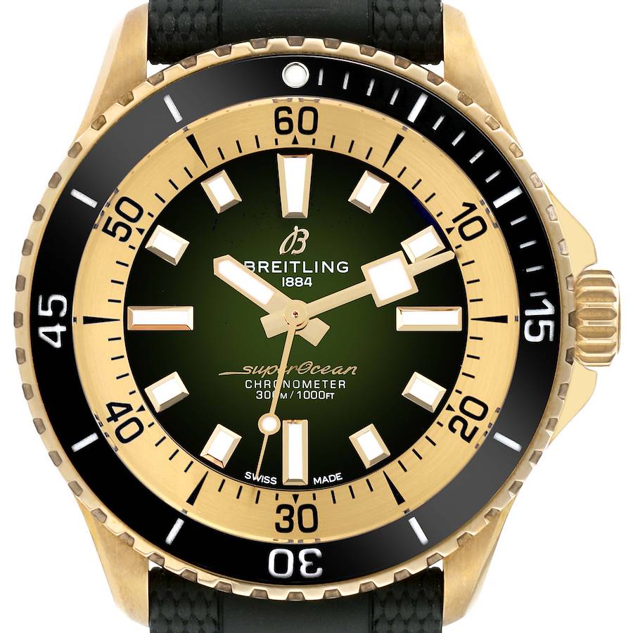 Breitling Superocean 42 Green Dial Bronze Mens Watch N17375