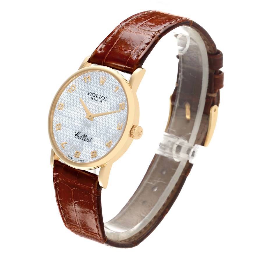 Rolex Cellini Classic Yellow Gold MOP Arabic Dial Mens Watch 5115