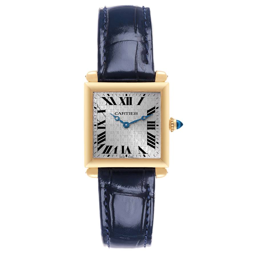 Cartier Tank Obus Yellow Gold Black Strap Ladies Watch W1532756