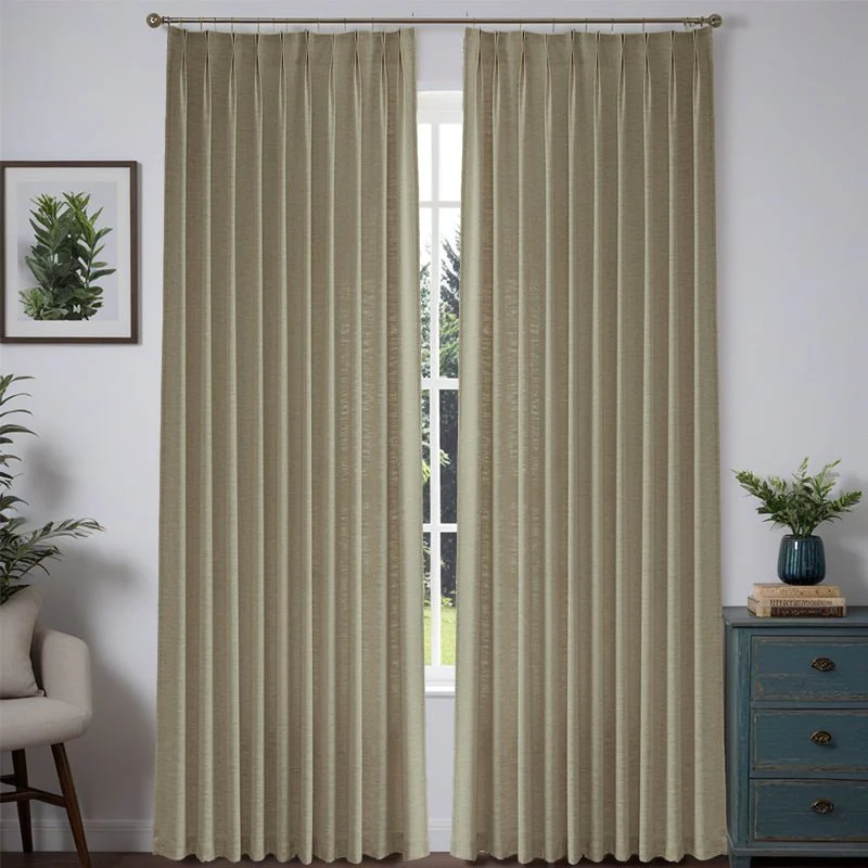 Custom Heavyweight Linen Drape Pleated - 36 Colors