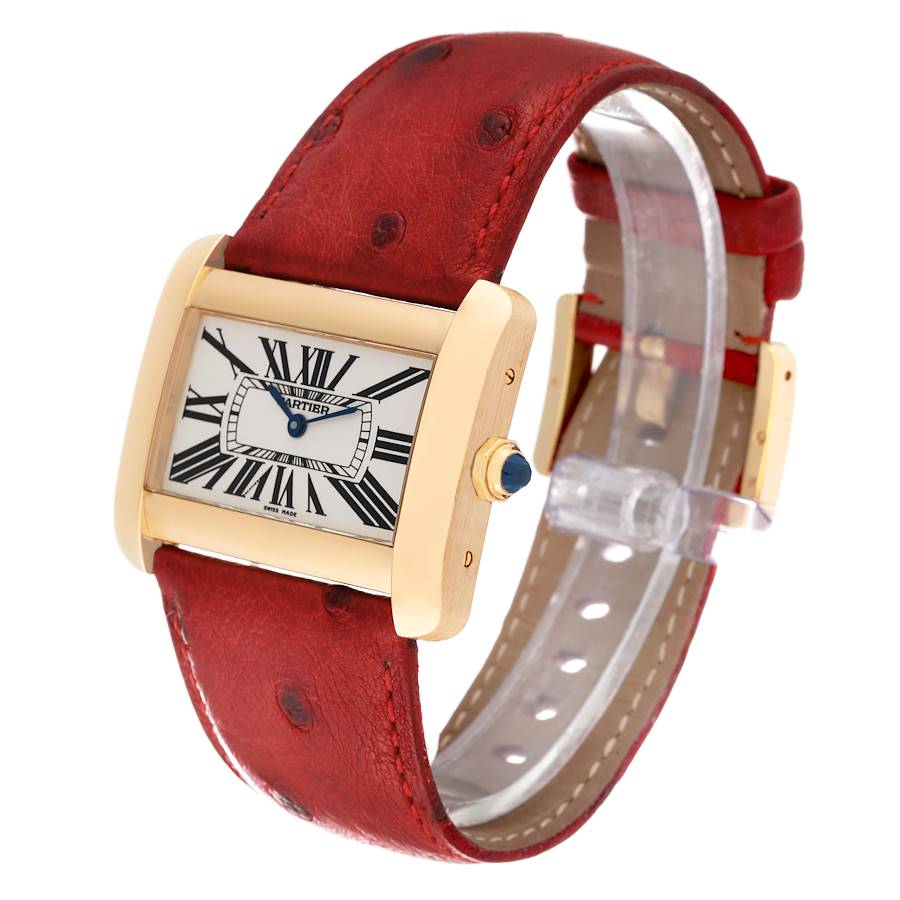Cartier Tank Divan Large Silver Dial Yellow Gold Ladies Watch W6300556