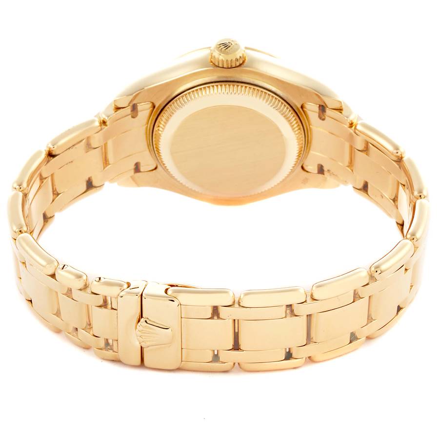 Rolex Pearlmaster Yellow Gold Silver Diamond Ladies Watch 69318