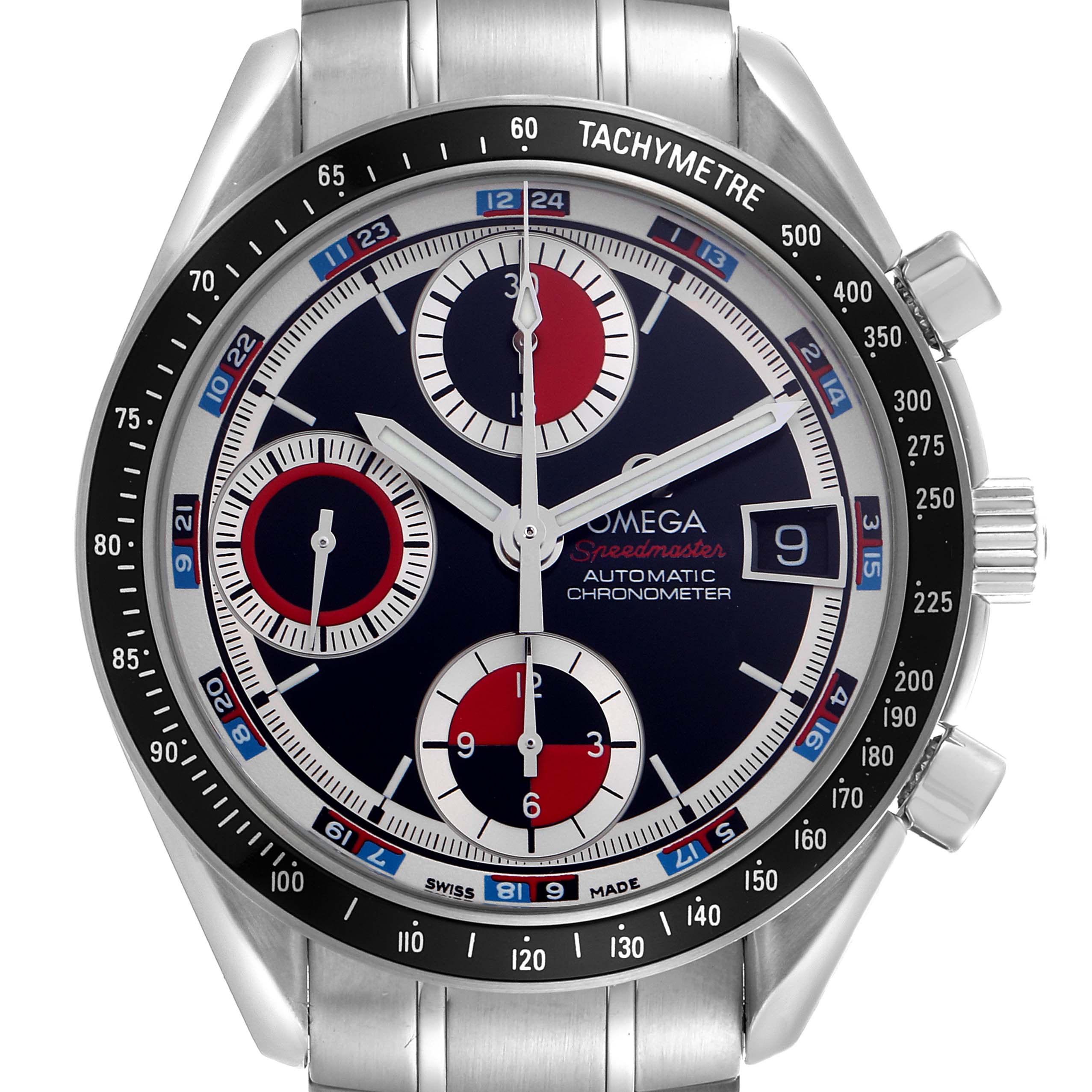Omega Speedmaster Black Red Casino Dial Steel Mens Watch 40.0 MM 3210.52.00