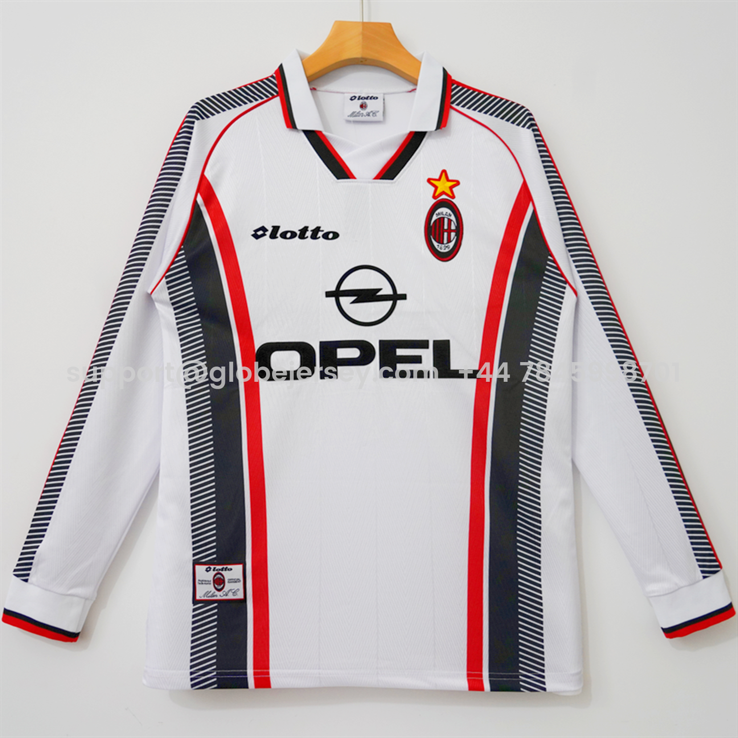Retro AC Milan 1997-98 Away Long Sleeves Jersey