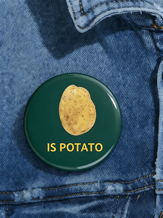 🔥Buy 3 Get 15% Off🔥Unisex "IS POTATO" Laughter Night Print Brooch