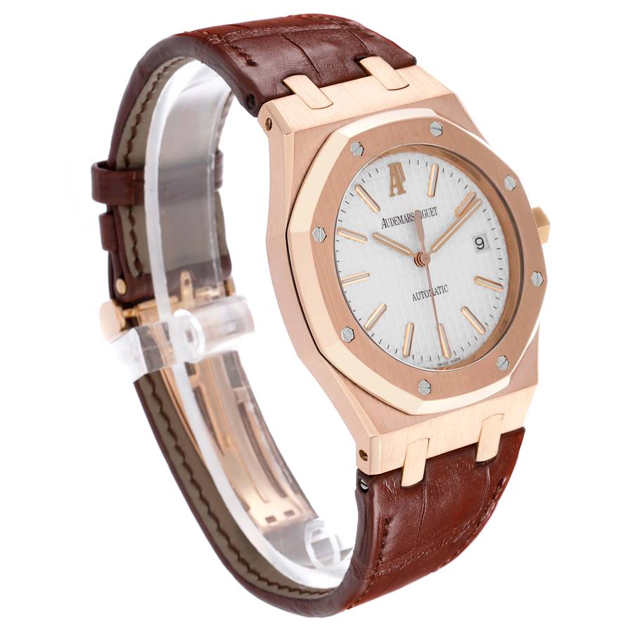 Audemars Piguet Royal Oak 18k Rose Gold Silver Dial Watch 15300OR