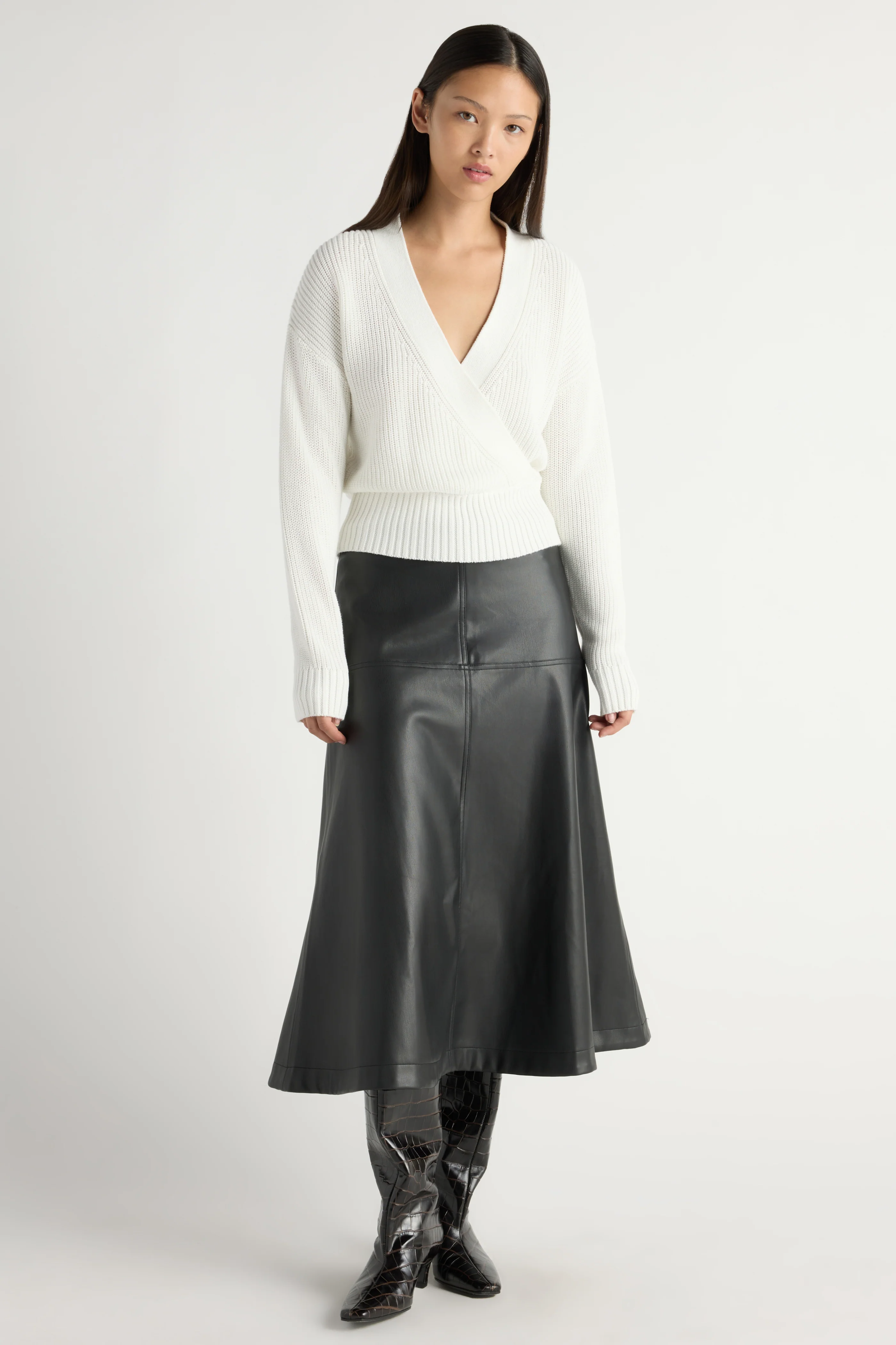 Maren Cropped V-Neck Sweater