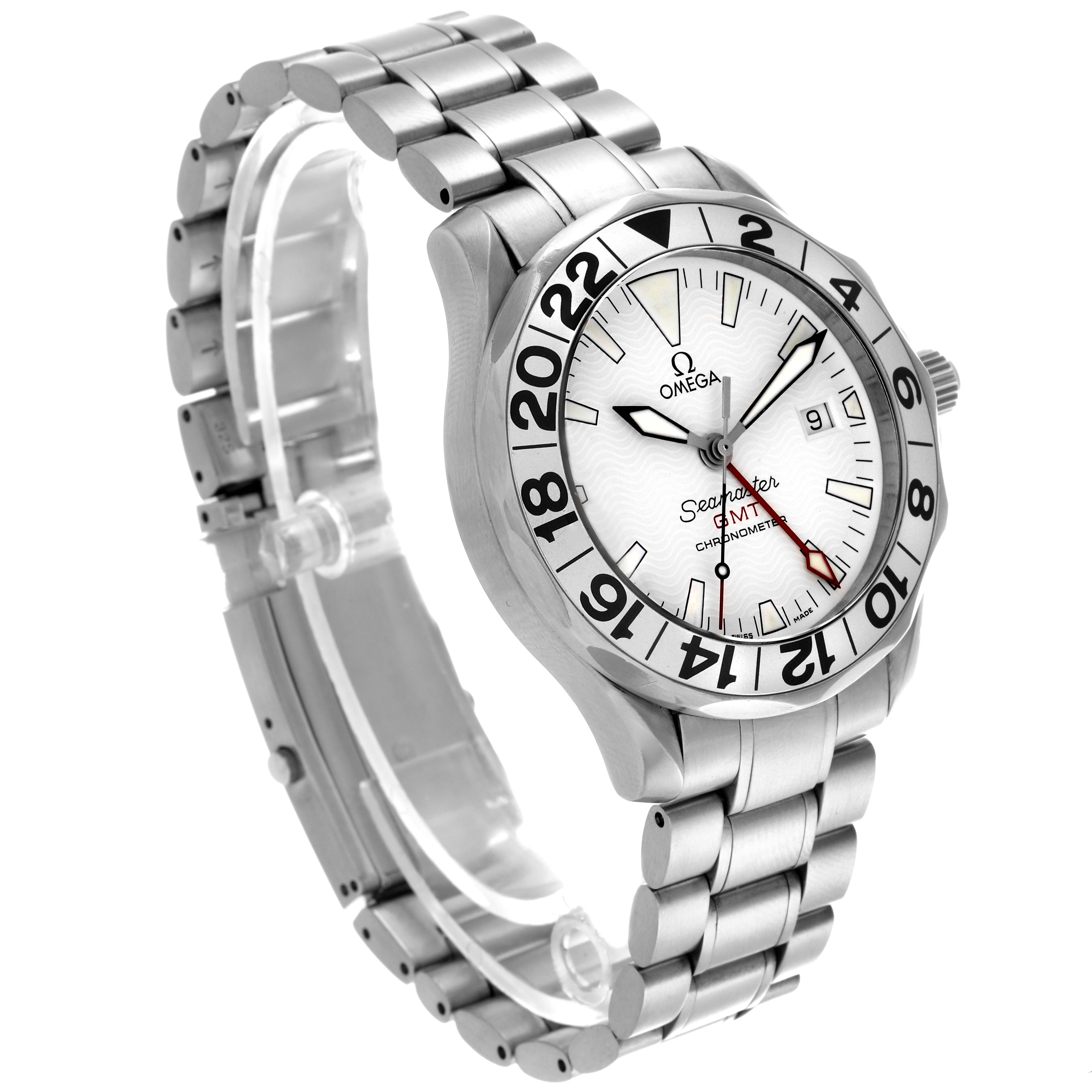 Omega Seamaster Diver 300M GMT Great White Dial Mens Watch 41.0 MM 2538.20.00