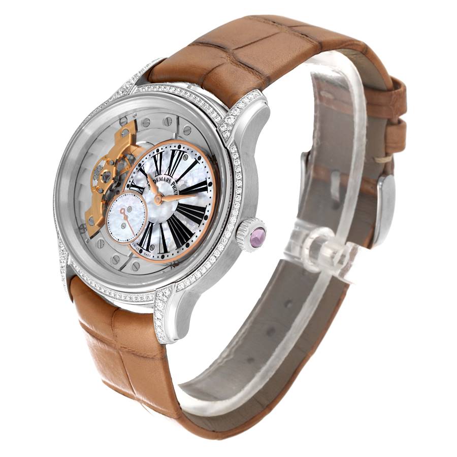 Audemars Piguet Millenary White Gold Mother Of Pearl Diamond Ladies Watch 77247BC
