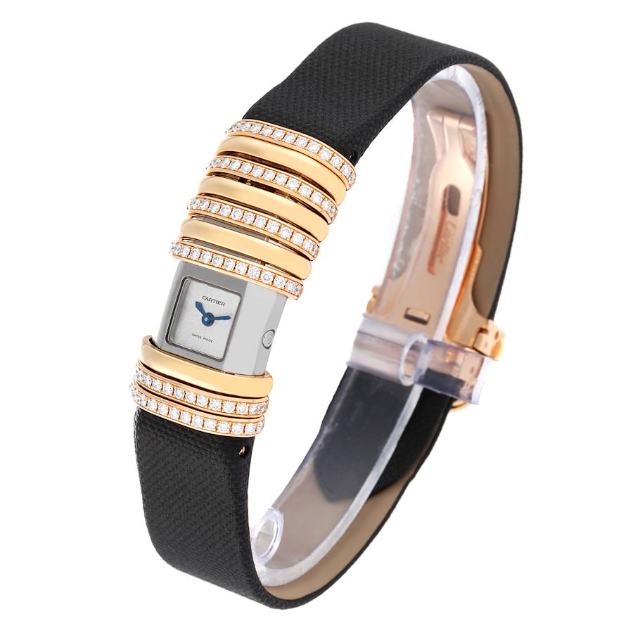 Cartier Declaration Yellow Gold Titanium Diamond Ladies Watch WT000150 Box