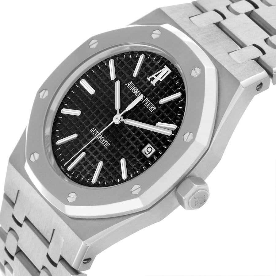 Audemars Piguet Royal Oak Black Dial Steel Mens Watch 15300ST