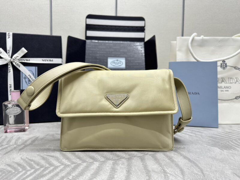 Replica Prada Re – Nylon Shoulder Bag Milk Tea