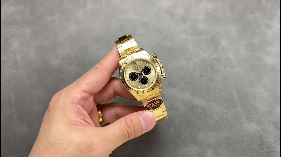 Rolex Daytona 116508 Yellow Gold Champagne Index Dial 40MM Mens Replica Watch