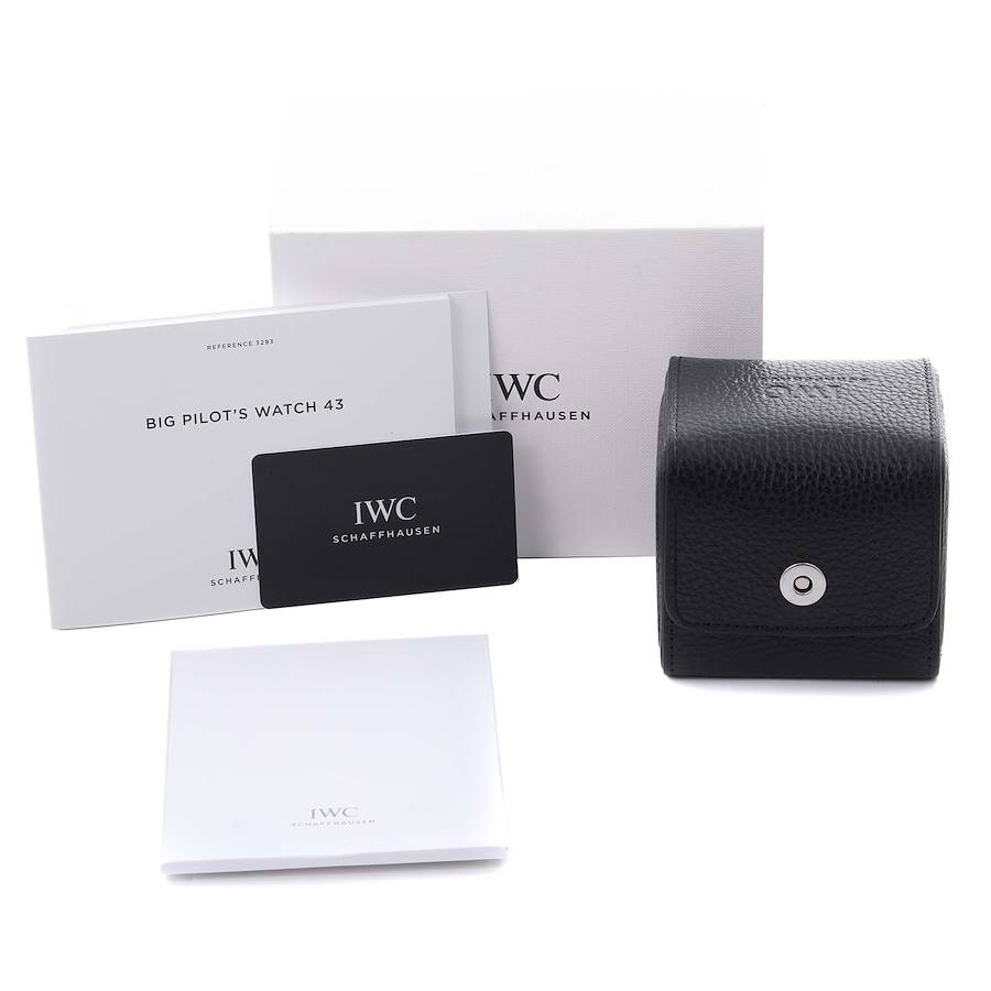 IWC Big Pilots 43mm Steel Blue Dial Brown Strap Mens Watch IW329303