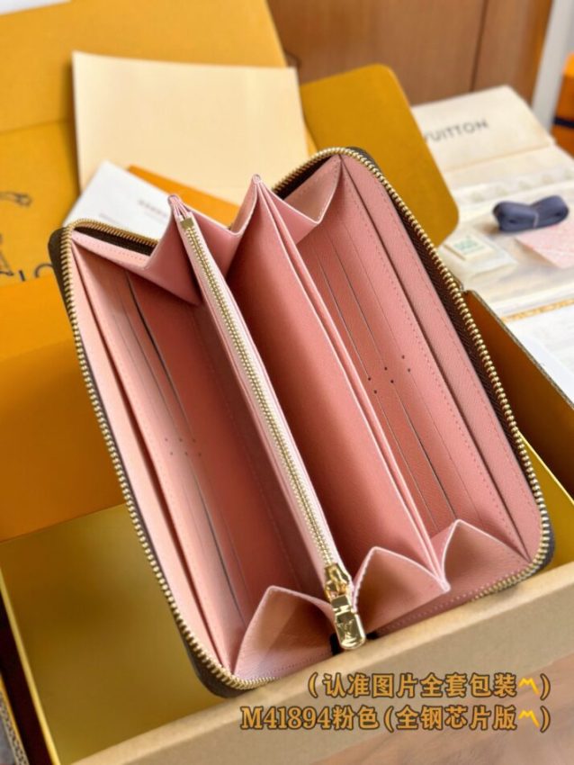 Louis Vuitton Zippy Wallet Brown&Pink