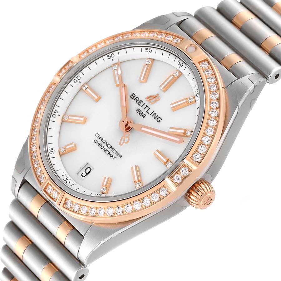 Breitling Chronomat 36 Diamond Dial Steel Rose Gold Ladies Watch U10380