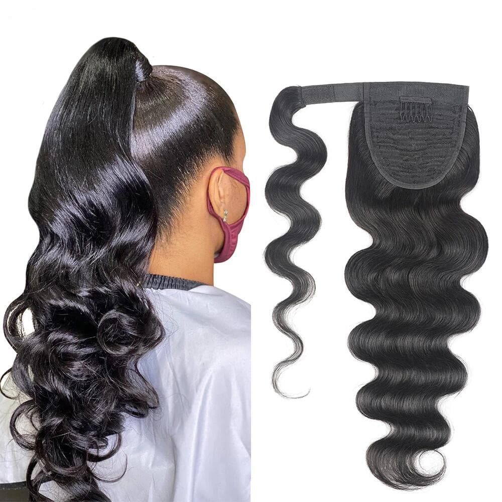 Curly Ponytail 12A Remy Brazilian Human Hair Wrap Around Ponytail Hair Extensions