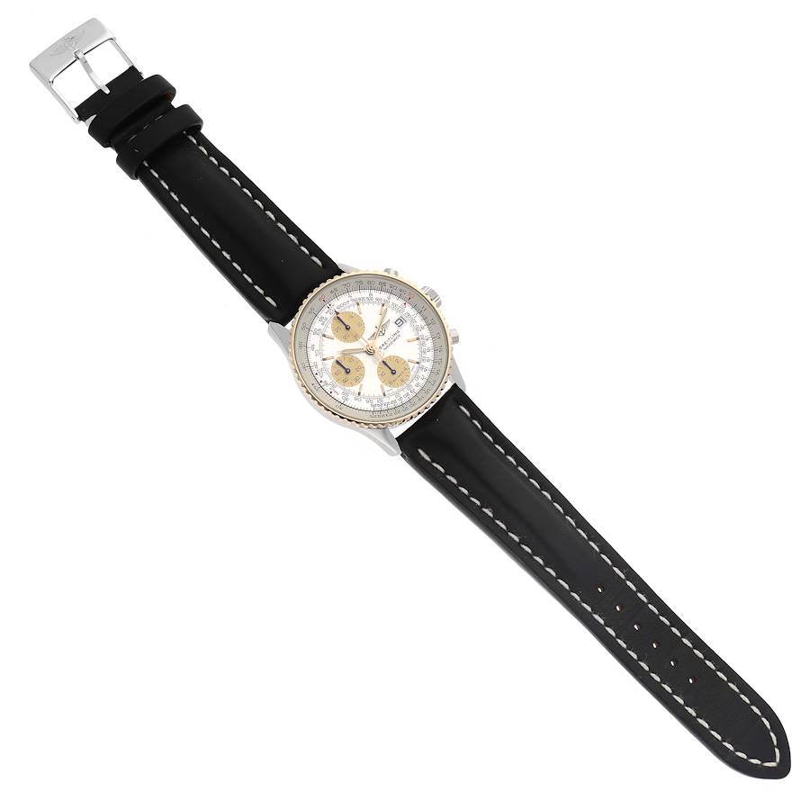Breitling Navitimer II Steel 18K Yellow Gold Silver Dial Mens Watch D13022