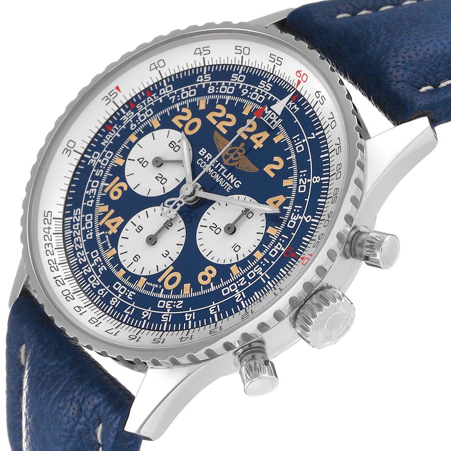 Breitling Navitimer Cosmonaute Blue Dial Chronograph Mens Watch A12322