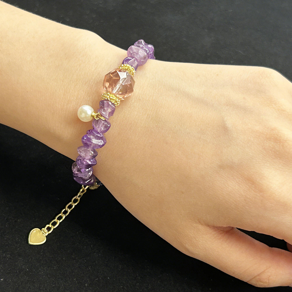 Irregular Amethyst Bracelet | Calm Mind, Spiritual Growth & Intuition Boost