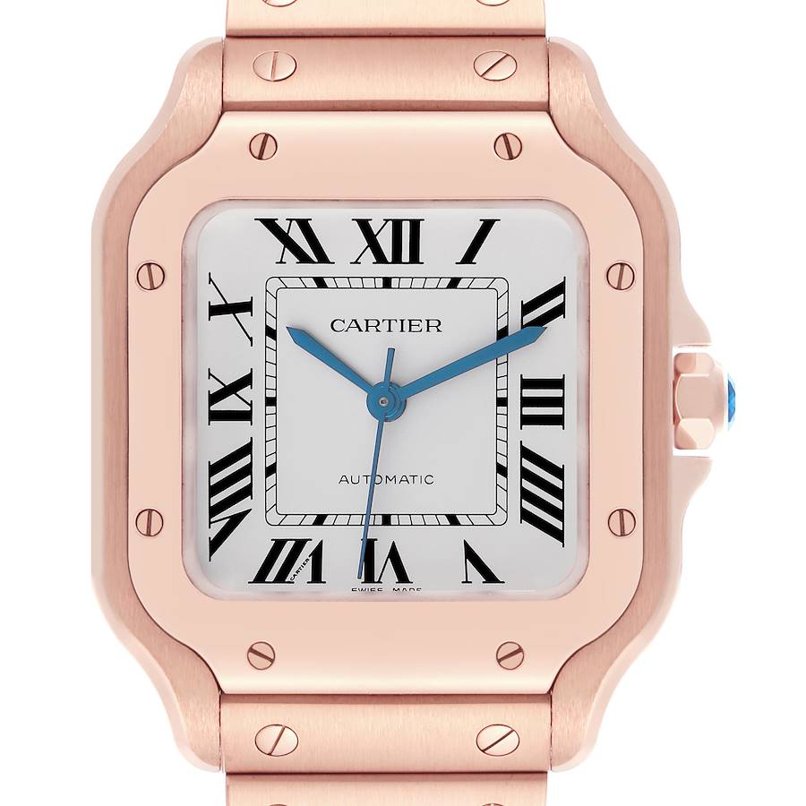 Cartier Santos De Cartier Medium Rose Gold Mens Watch WGSA0031