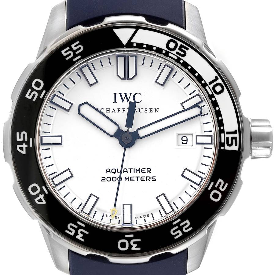 IWC Aquatimer White Dial Rubber Strap Mens Watch IW356805