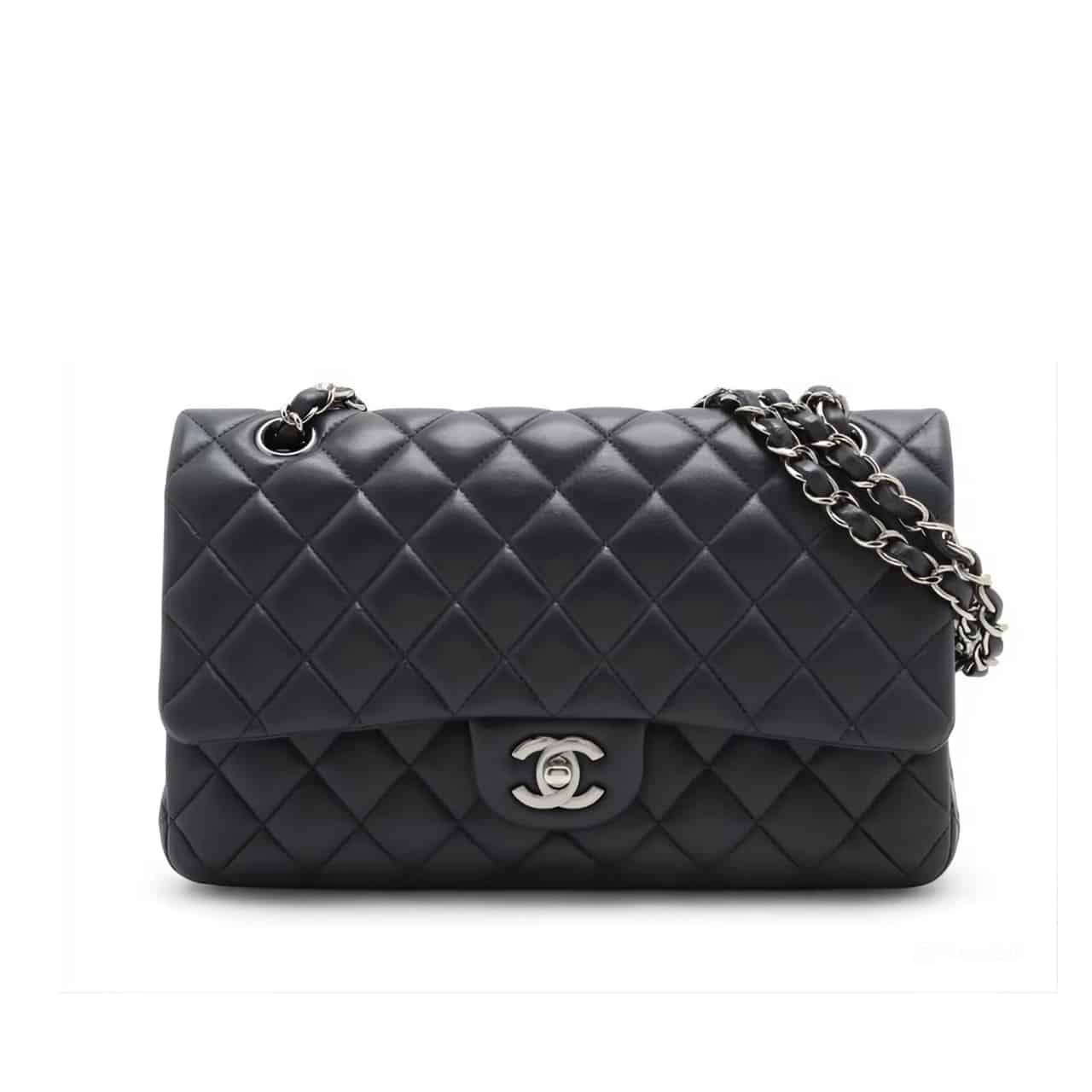 Chanel Classic Flap Medium Quilted Leather Shoulder Bag Black 25cm A01113 Y01480 94305