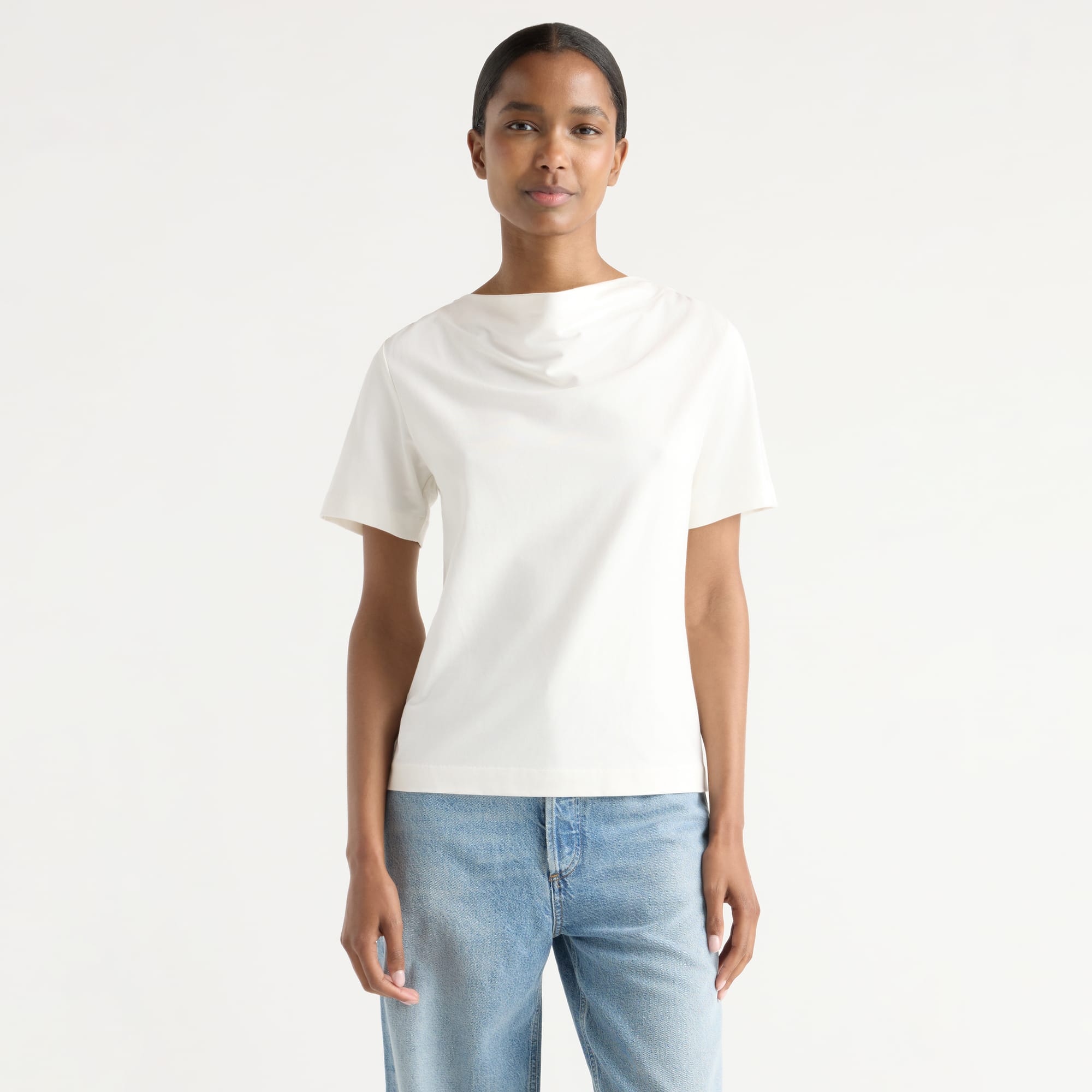 Kendra Organic Cotton Cowl-Neck Tee