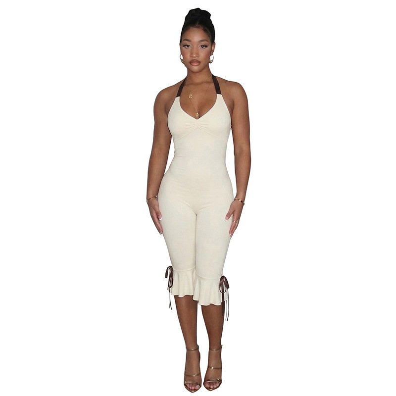 Women Spring Halter Neck Sexy Jumpsuit