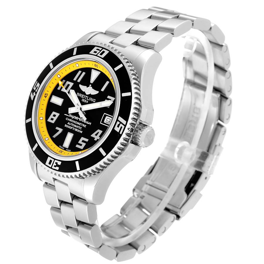 Breitling Superocean 42 Abyss Black Yellow Dial Mens Watch A17364