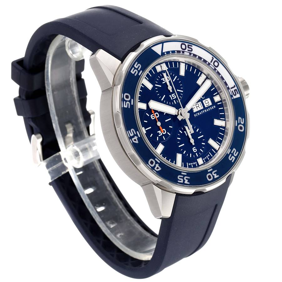 IWC Aquatimer Automatic Chrono Day Date Blue Strap Watch IW376711