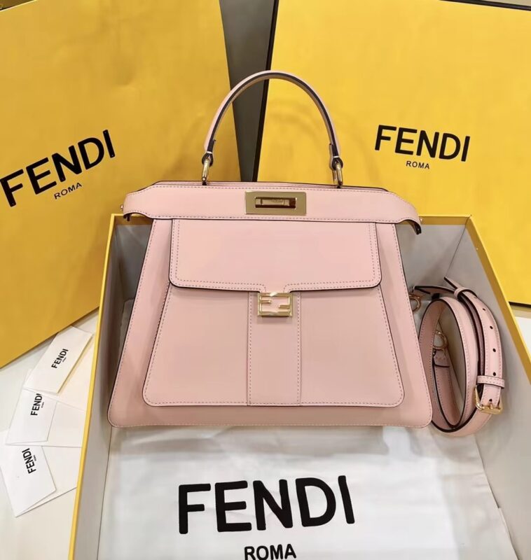 Replica Fendi Peekaboo With Patch Pocket Pink