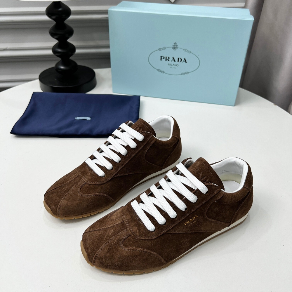 Prada Suede Sneakers Dark Brown 1e152o 054 F0324 F 020