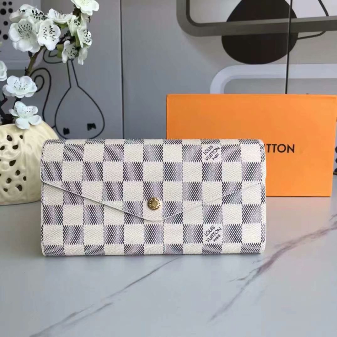 Louis Vuitton Sarah Wallet Damier Azur Canvas 19Cm N63208