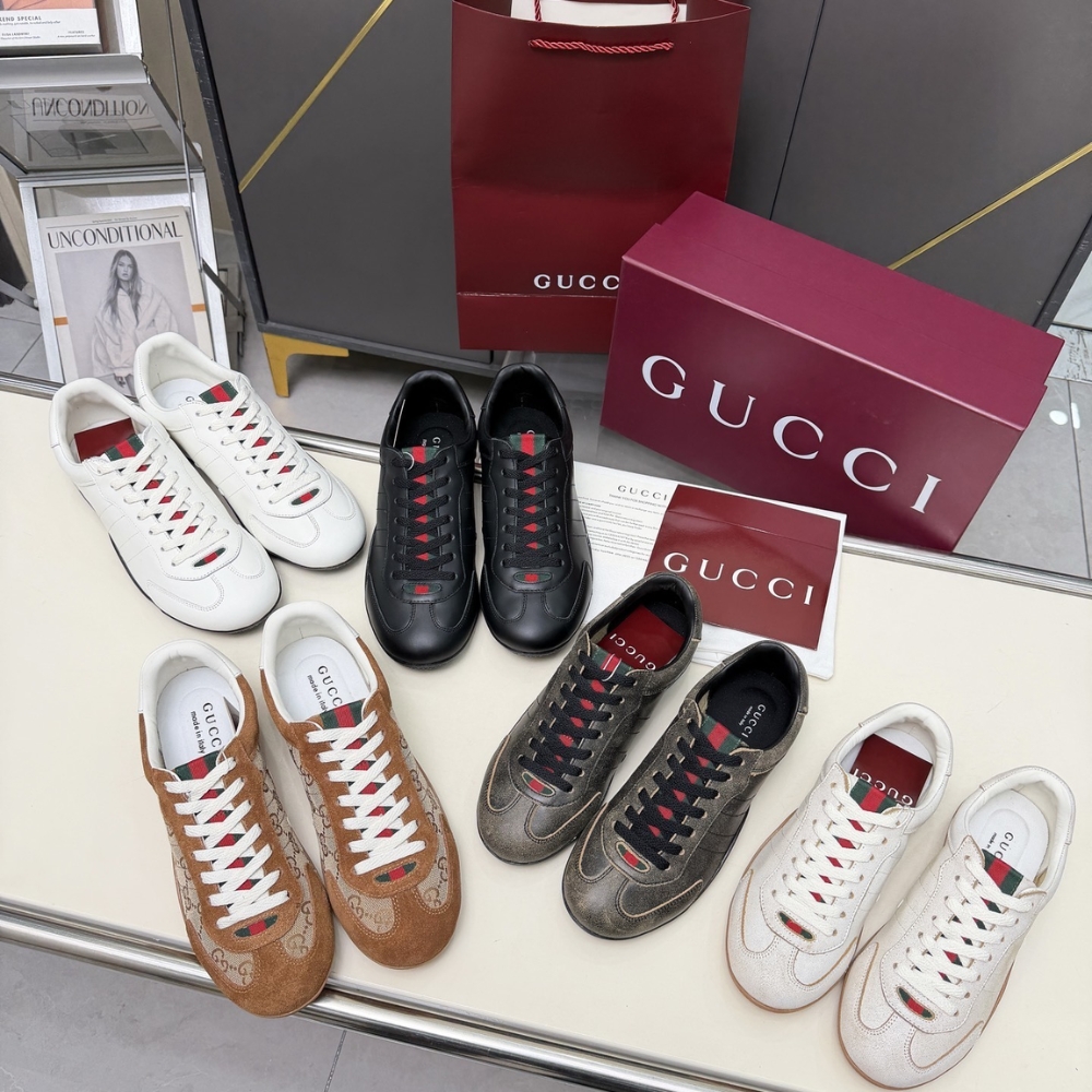 Gucci Men Shift Trainers All Black Leather 857018 Aafuh 1086