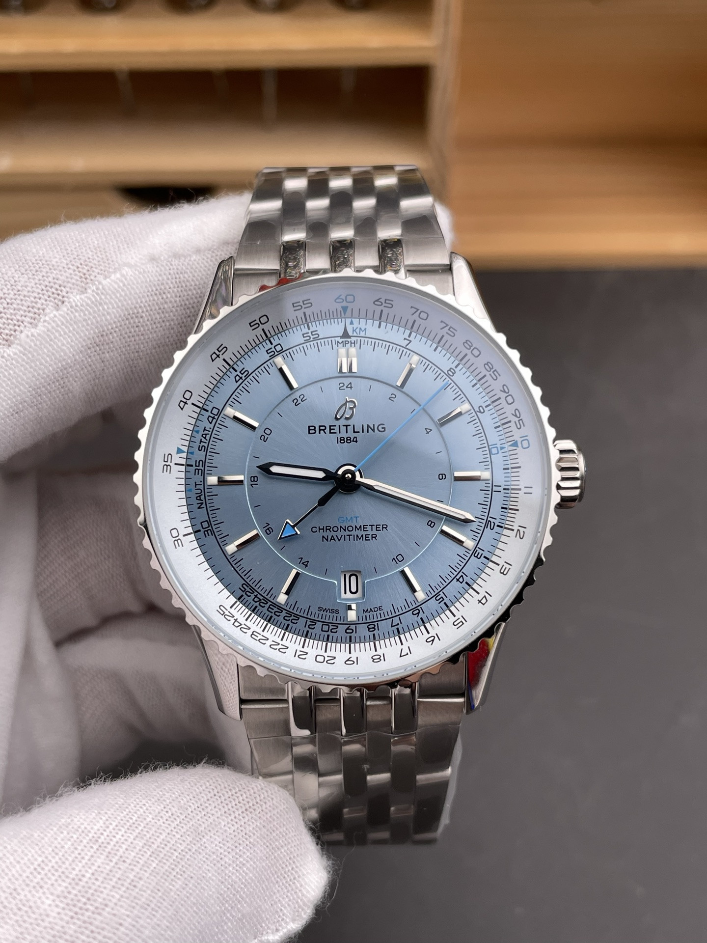 Navitimer GMT Ice Blue Dial