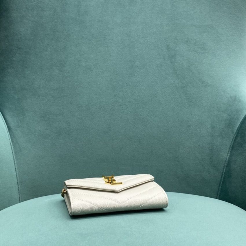 Yves Saint Laurent Chain Wallet White