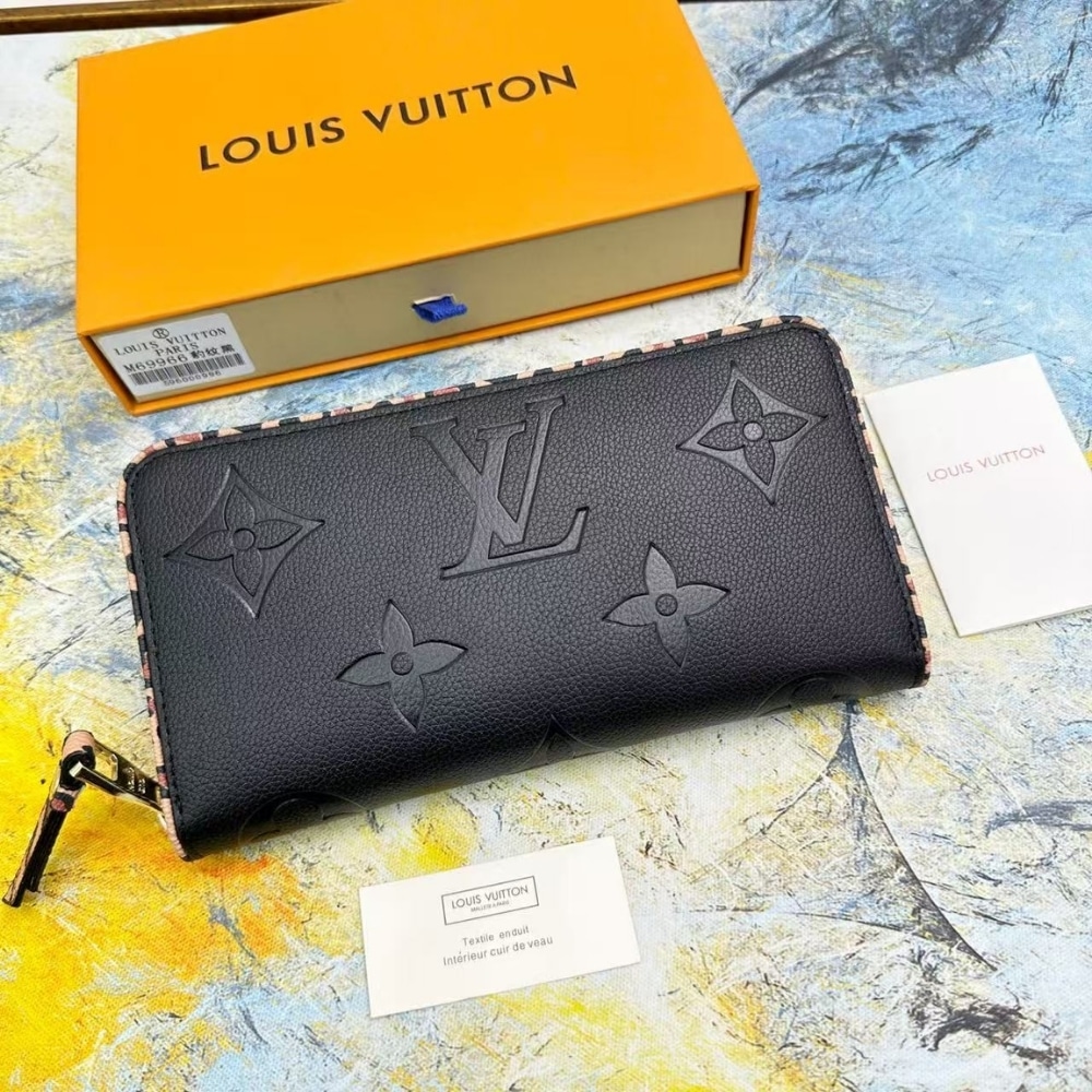 Louis Vuitton Zippy Wallet Wild At Heart Monogram Empreinte Giant Black 19cm M80680