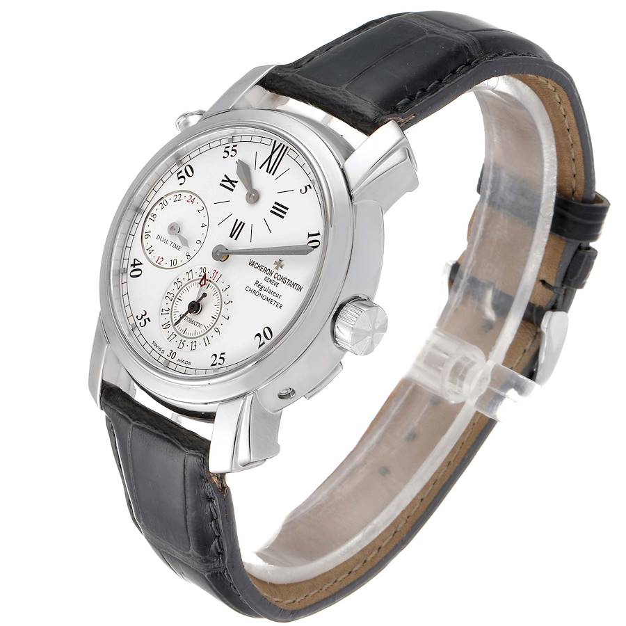 Vacheron Constantin Malte Dual Time Regulator White Gold Mens Watch 42005