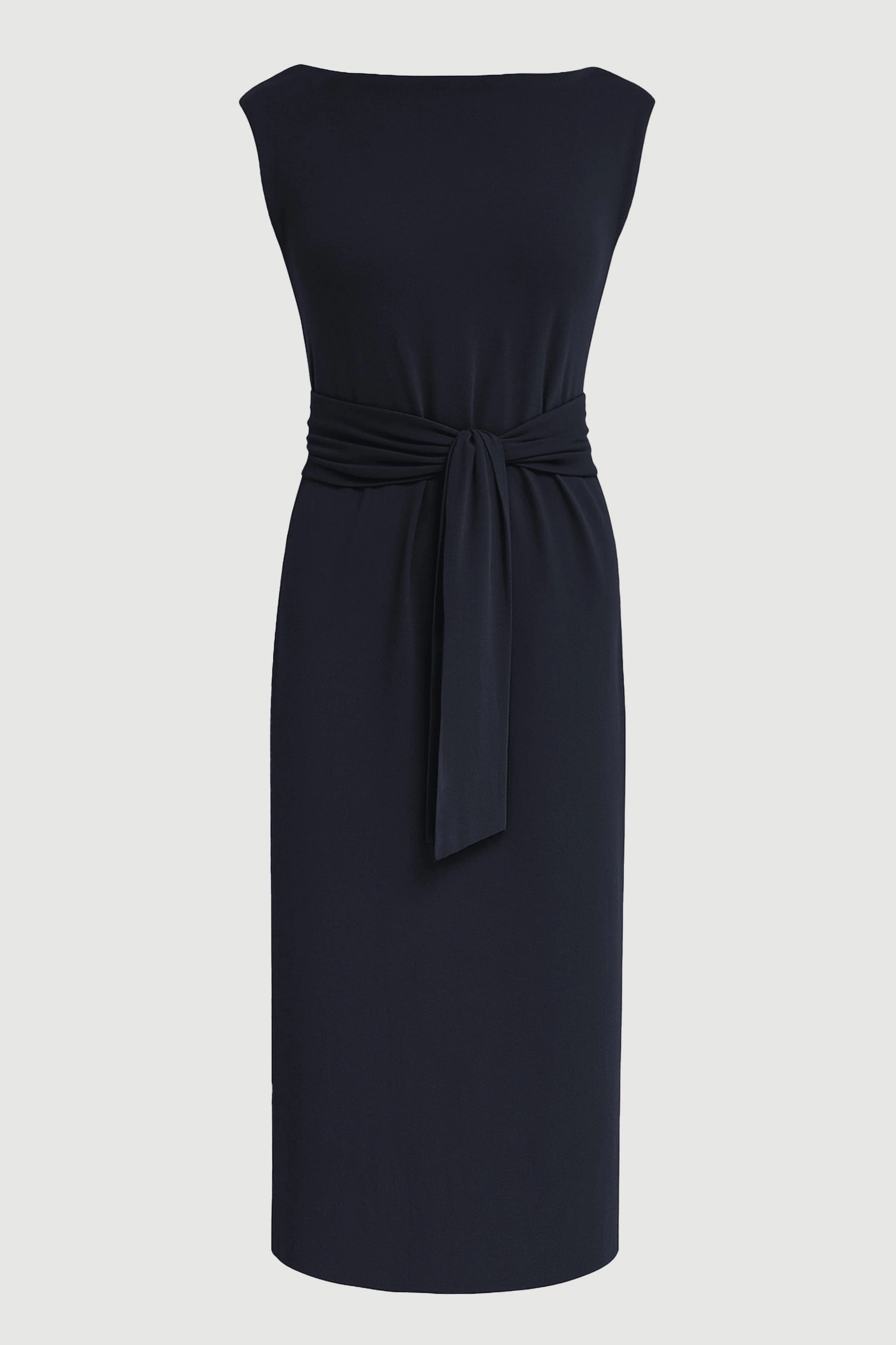 Edina Tie-Front Slit-Neck Dress (Petite)
