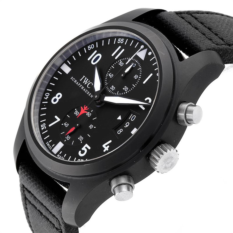 IWC Pilot Top Gun Chronograph Ceramic Titanium Mens Watch IW388001