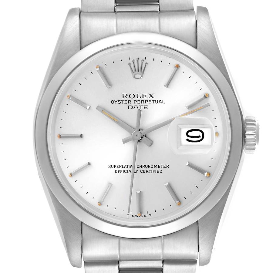 Rolex Date Silver Dial Steel Vintage Mens Watch 1500