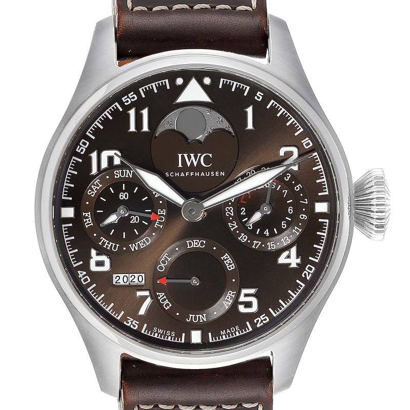 IWC Big Pilot Prepetual Calendar Brown Dial Mens Watch IW503801