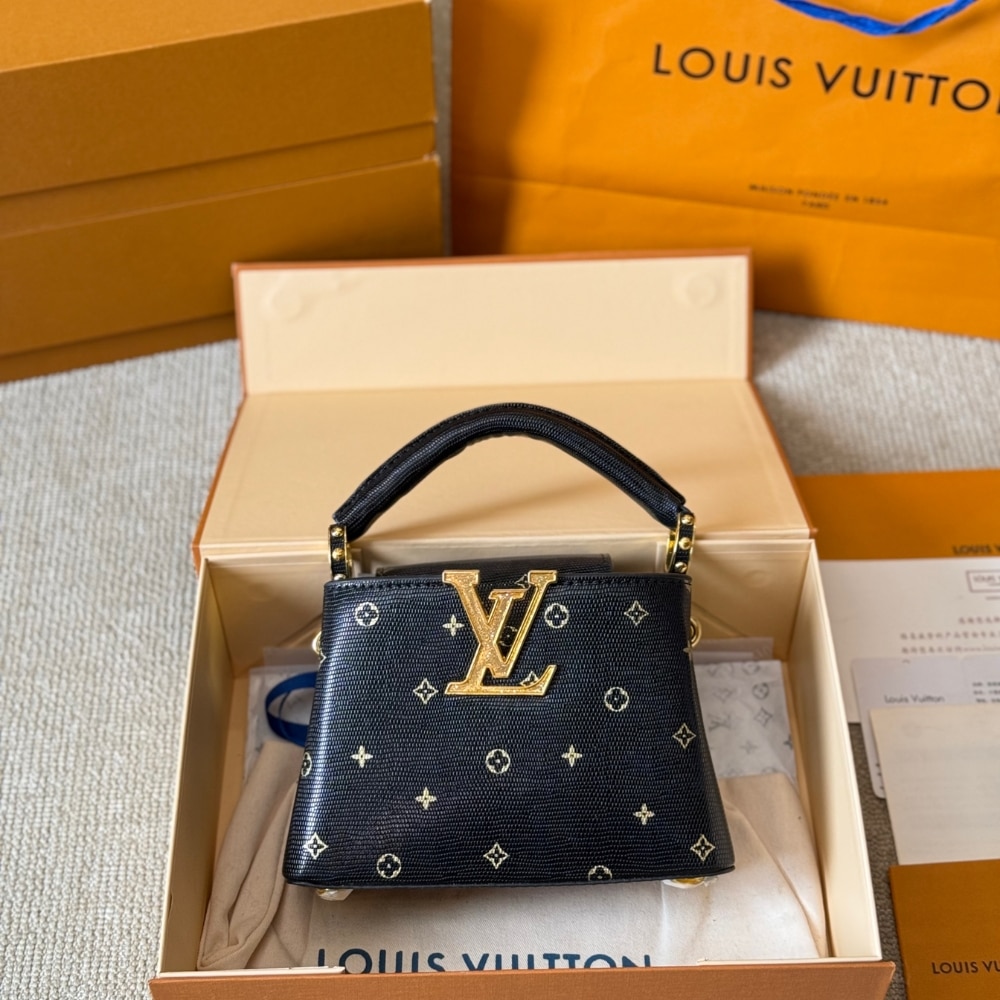 Louis Vuitton Capucines Mini Black 20cm