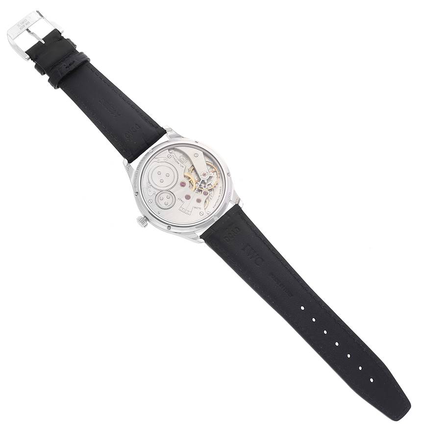 IWC Portuguese Black Dial Vintage Style Steel Mens Watch IW544501