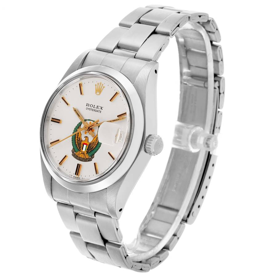 Rolex OysterDate Precision UAE Armed Forces Dial Vintage Steel Mens Watch 6694