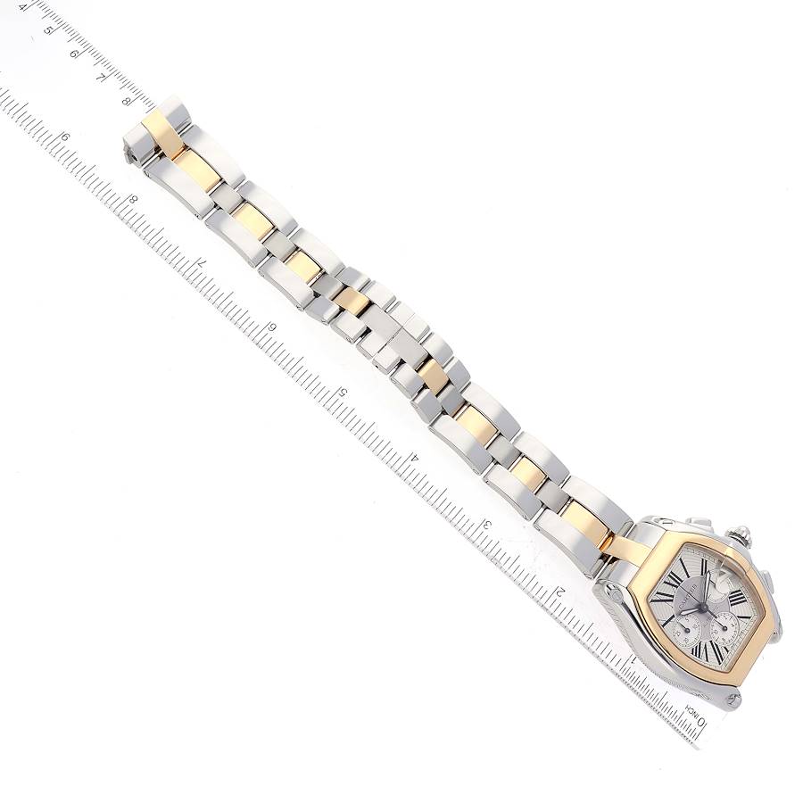 Cartier Roadster Chronograph Steel Yellow Gold Mens Watch W62027Z1