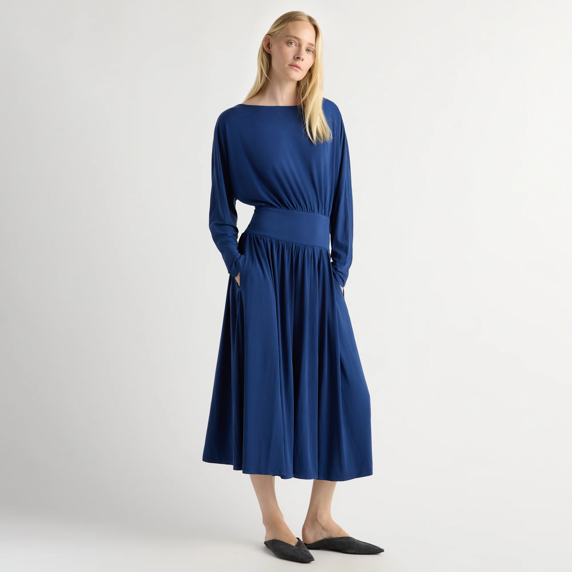 Paige Long-Sleeve Jersey Dress