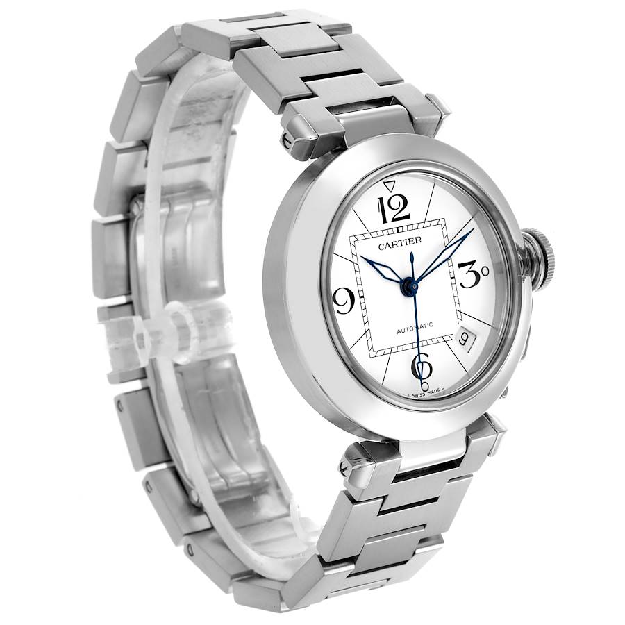 Cartier Pasha C Midsize White Dial Automatic Steel Mens Watch W31074M7