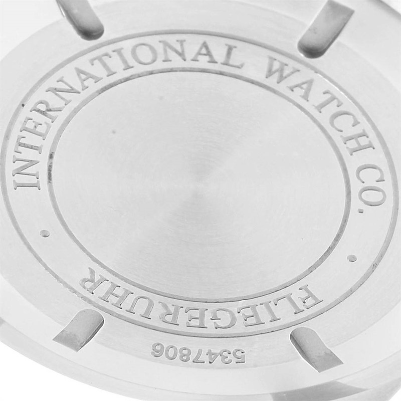 IWC Pilot Black Dial Chronograph Steel Mens Watch IW377704